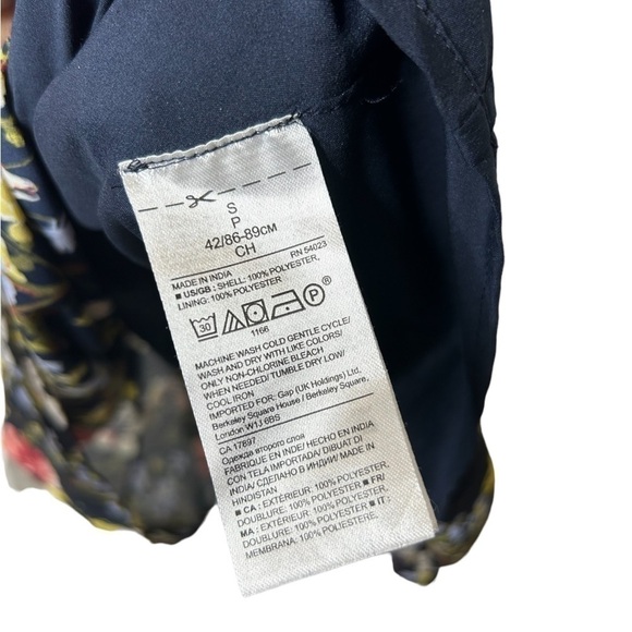 Banana Republic Black Blogger Fav Floral Valeri Long Sleeve Smocked Dress Small - Picture 16 of 16